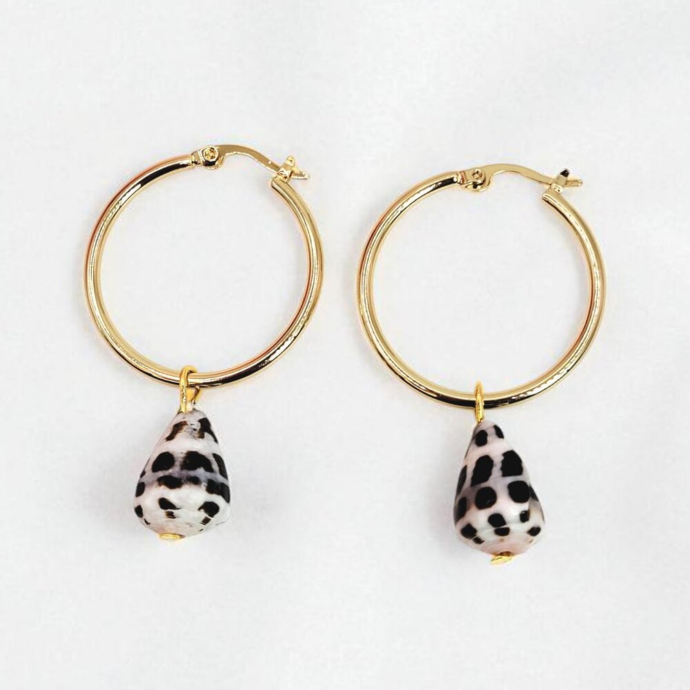 Hebrew Cone Shell Hoop earrings